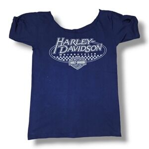 Vintage Harley Davidson Puerto Rico Cut Off‎ Neck Women's Size Large